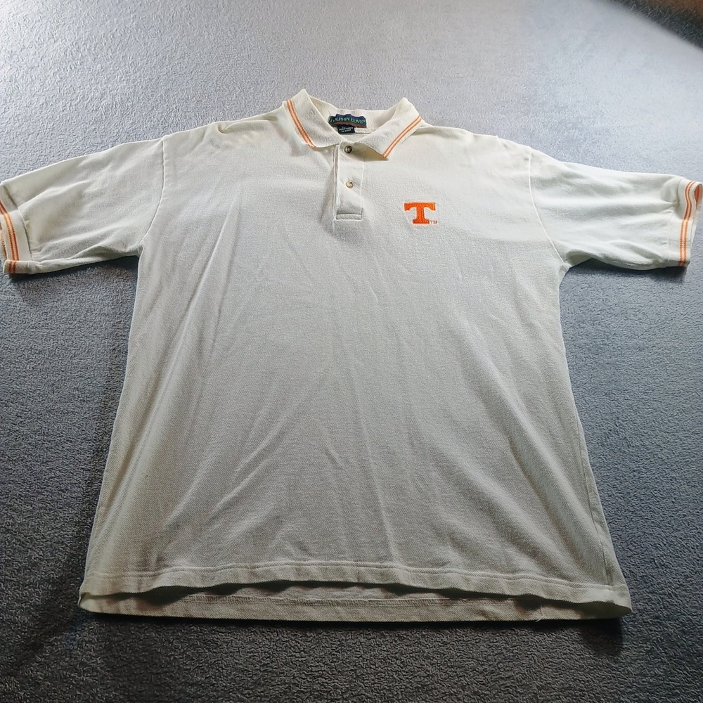 Dolphin Cove Mens Tennessee Volunteers Polo White Medium Vintage Made in USA